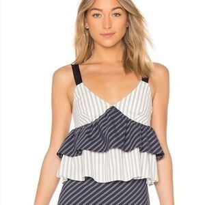 JOIE Blue Marjie Top in Dark Navy & porcelain